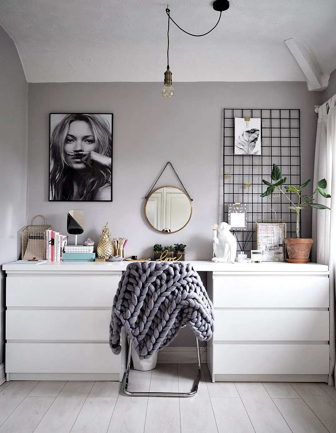 Ikea bookshelves turned into a long desk