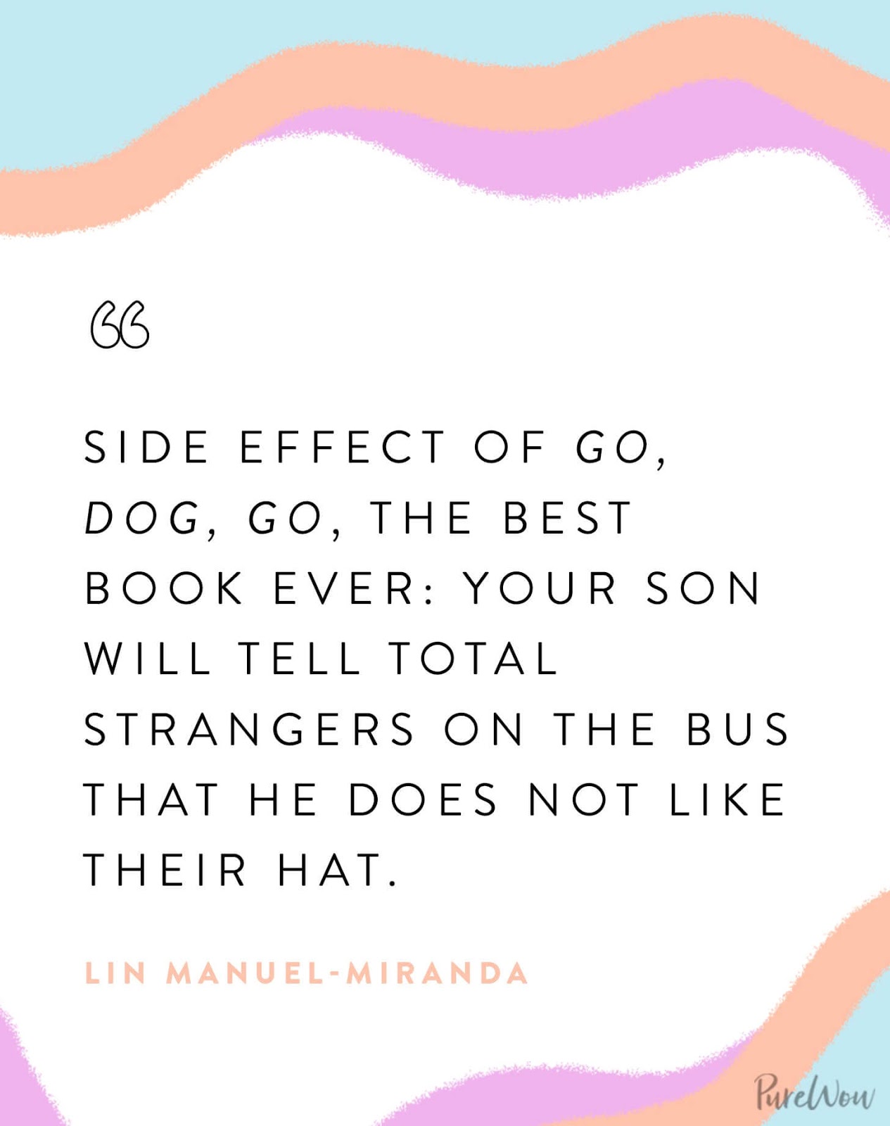 Side effect of Go, Dog, Go, the best book ever: your son will tell total strangers on the bus that he does not like their hat.Â