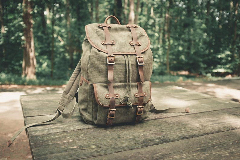 Handmade Canvas Travel Backpack