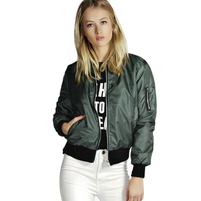 Women's green bomber jacket that will make any vegan look amazing