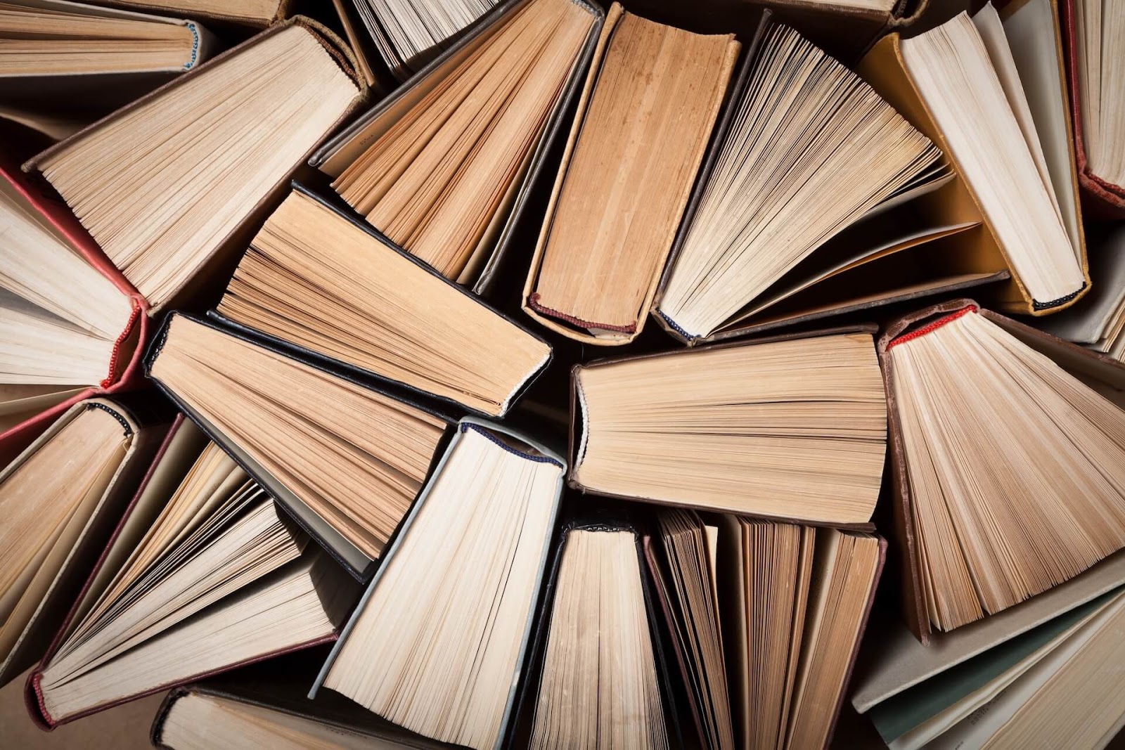 Top view of books