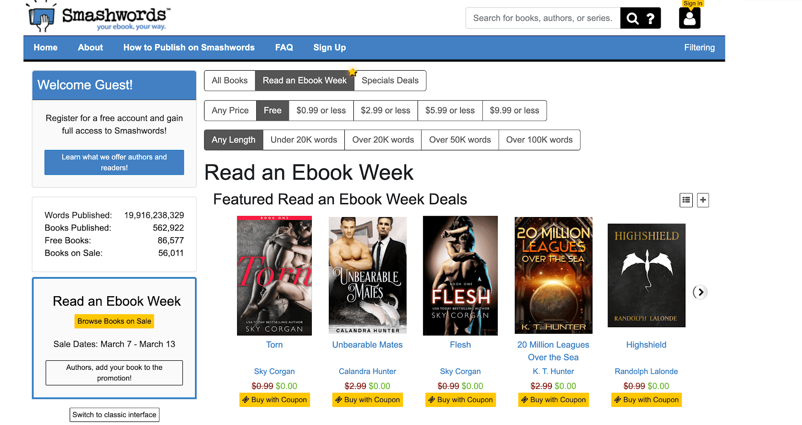 Smashwords free books page