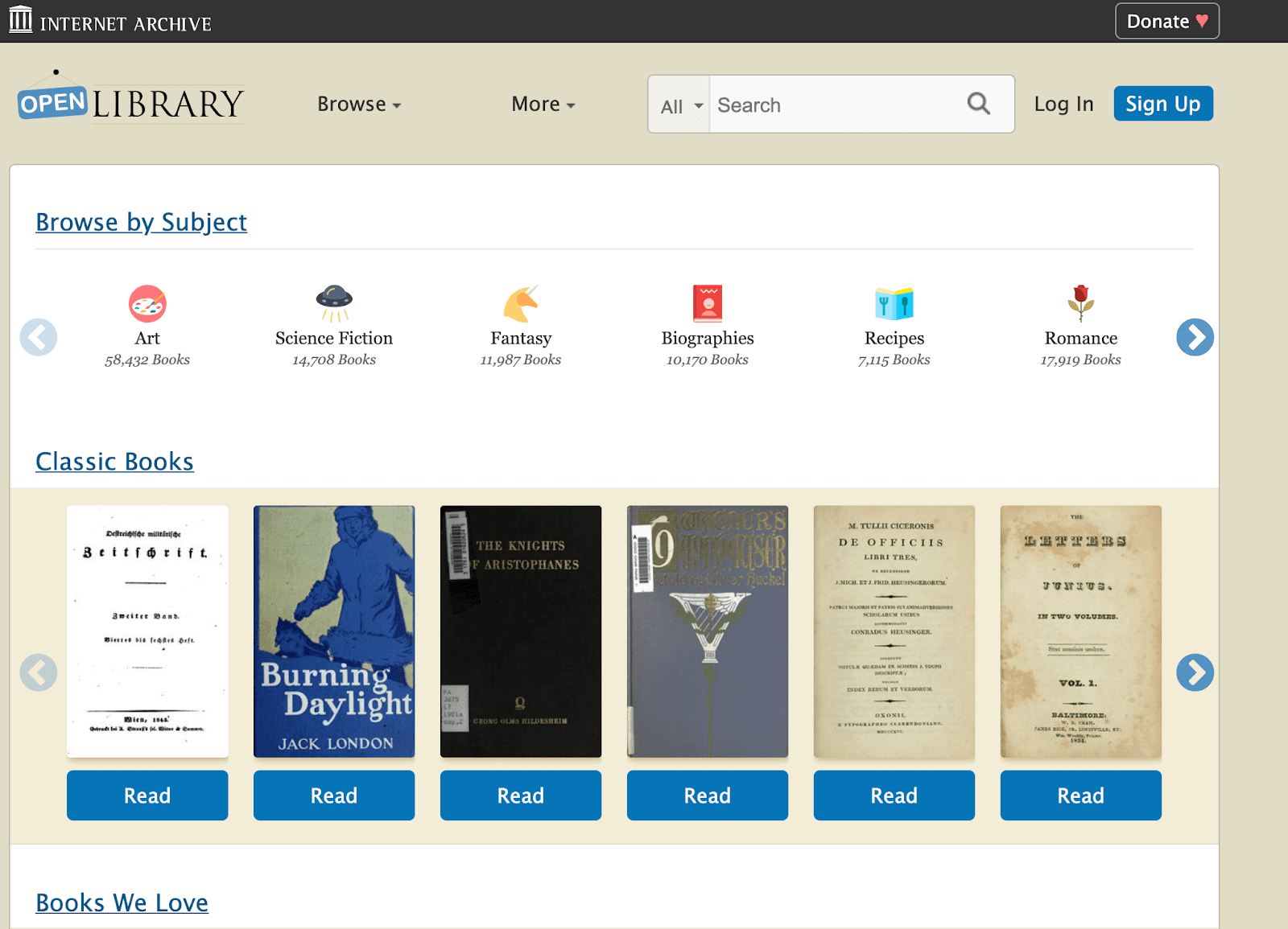 Open Library's internet archive