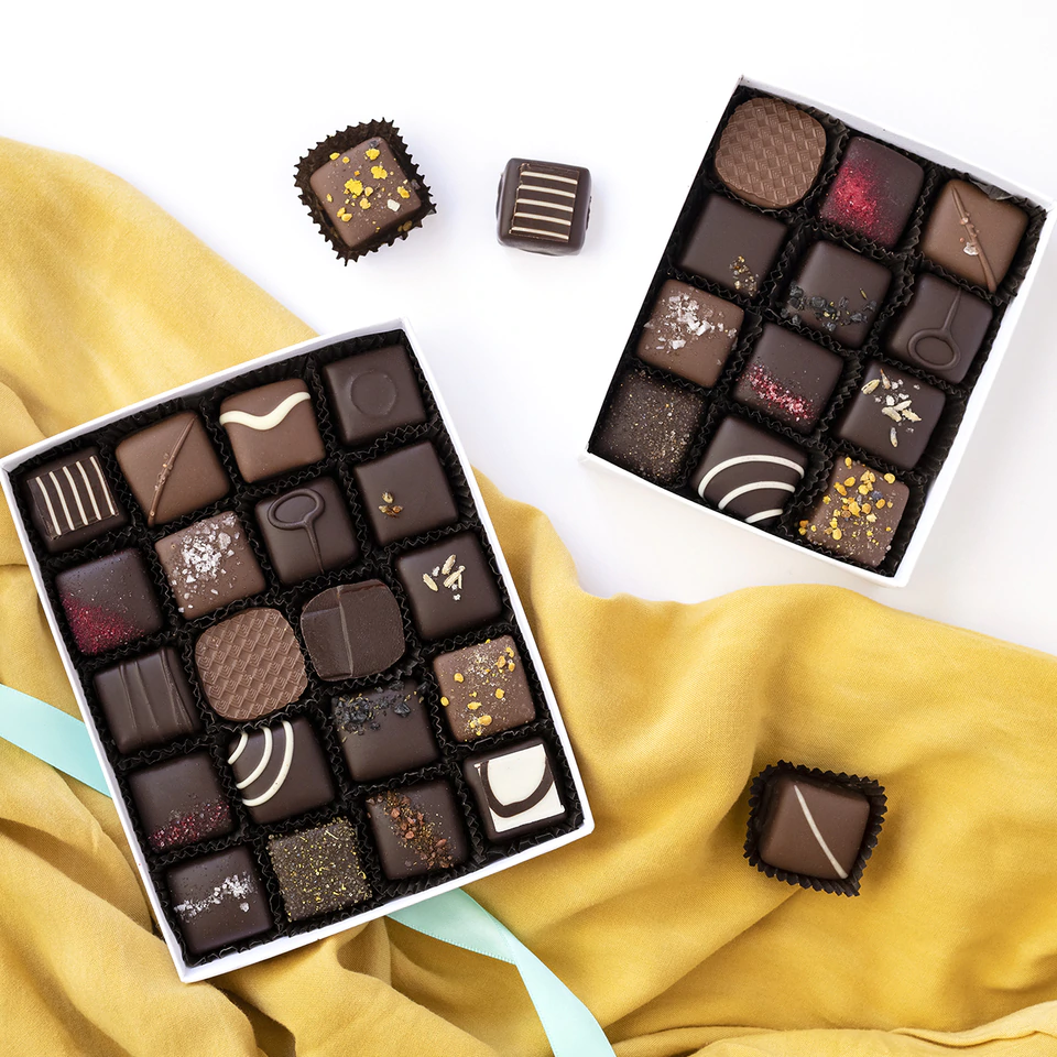 Beautiful boxes of chocolate from Theo Chocolate