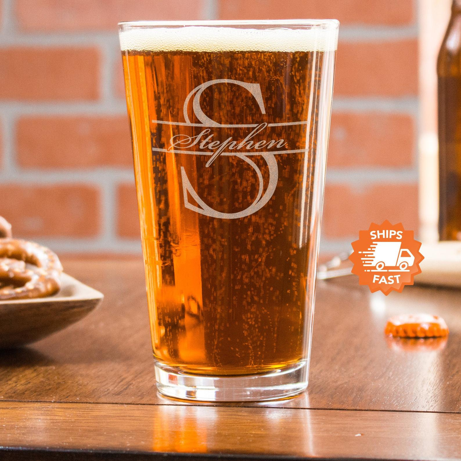 Monogrammed Beer Glass