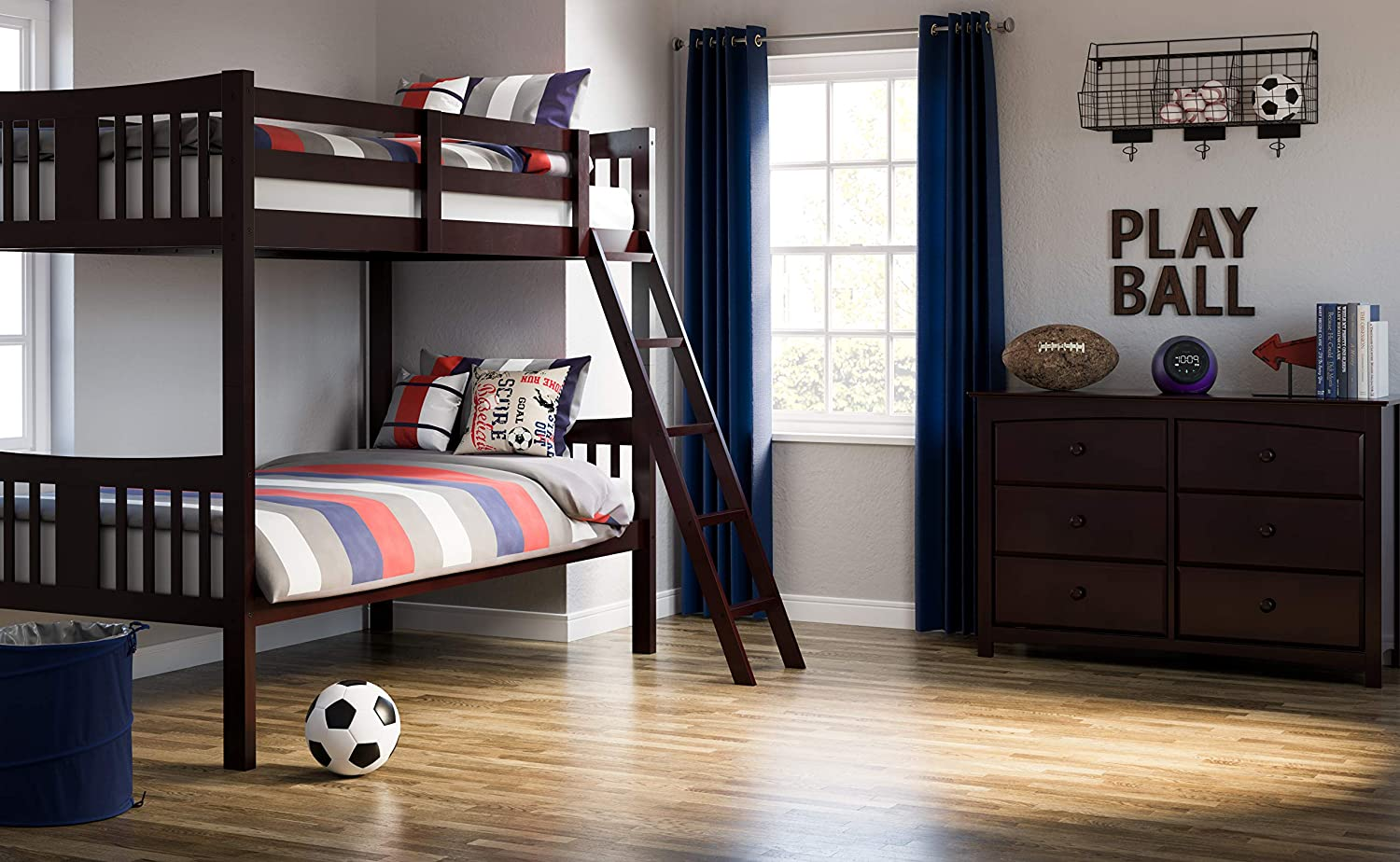 Stork Craft Hardwood Navy Bunkbed