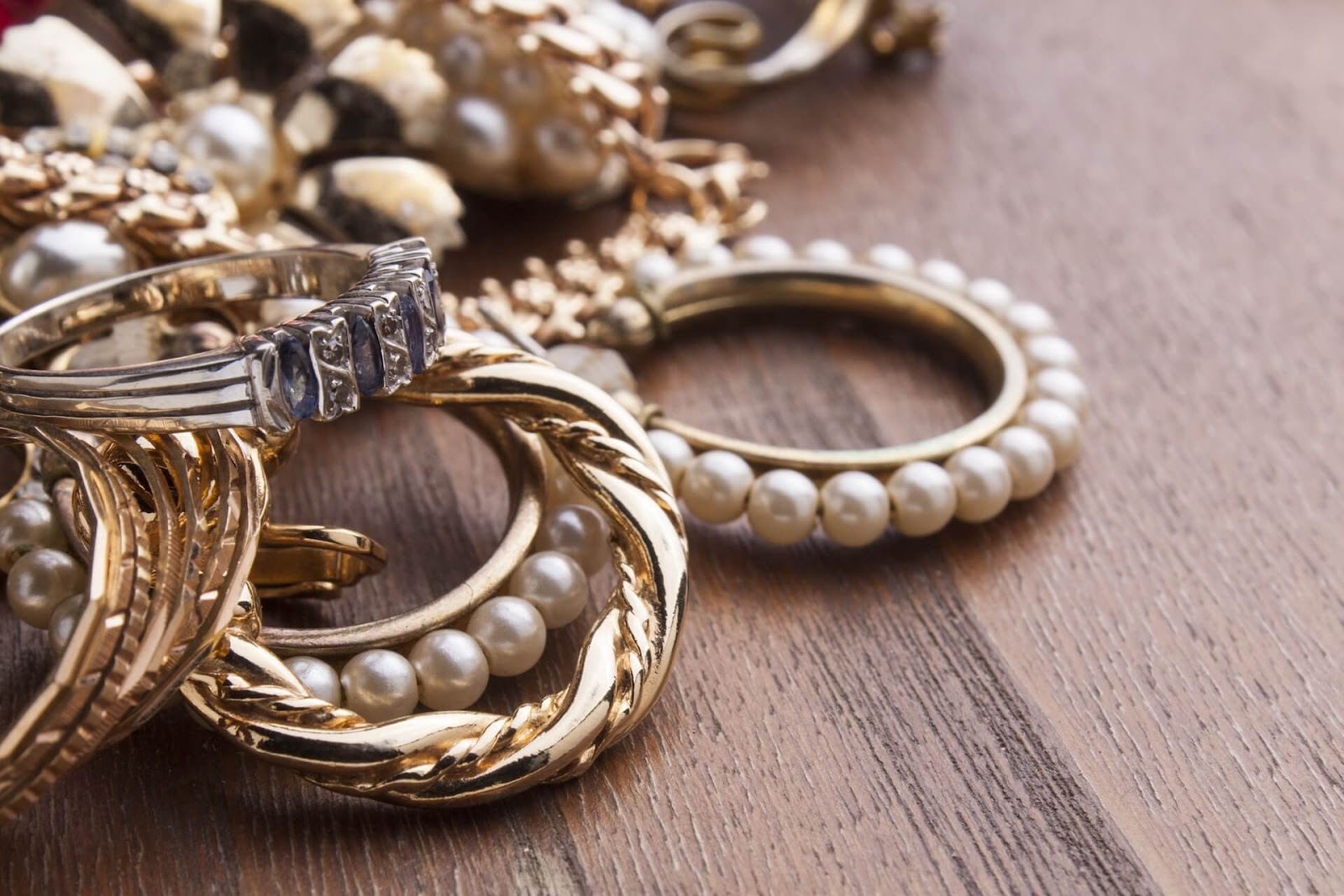 Pile of metal jewelry
