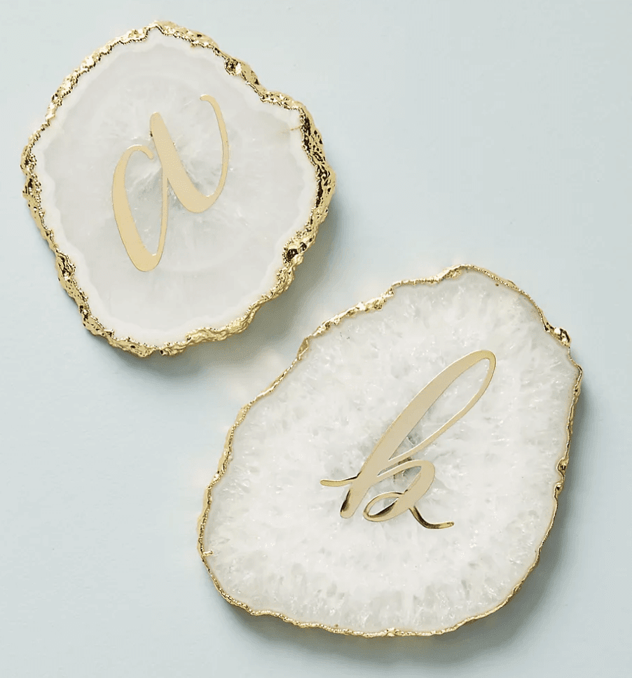 Monogram Agate Coasters