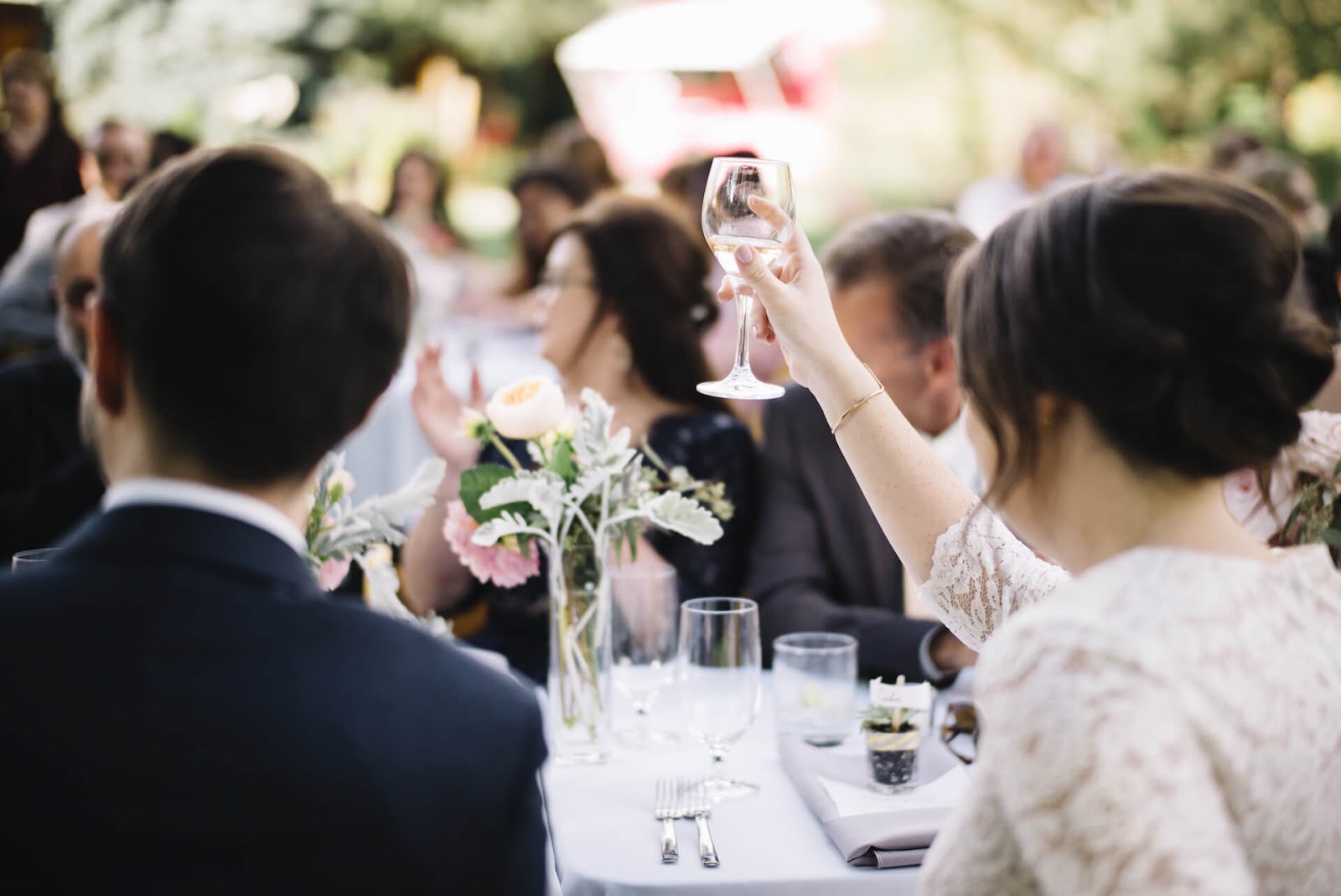 Bride toasting to a beautiful speech
