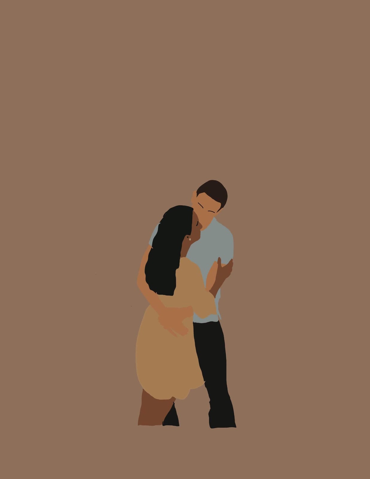 Minimalistic Digital Portraits With Solid Background