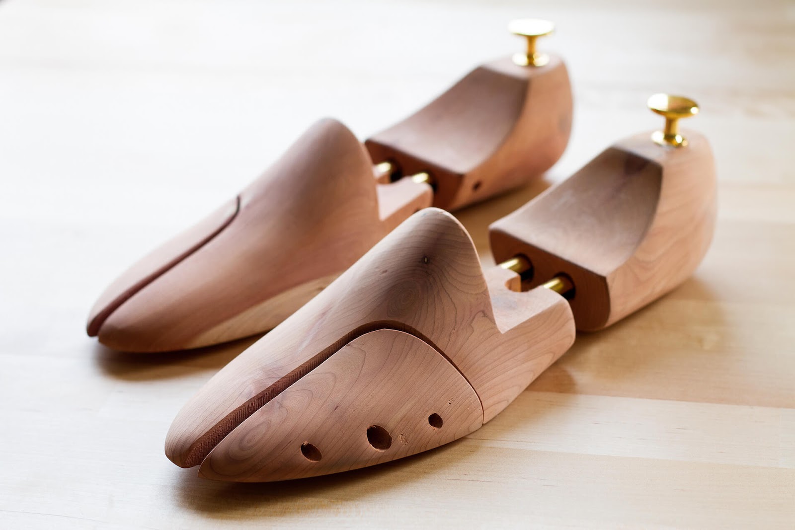 Pair of wooden shoe tree