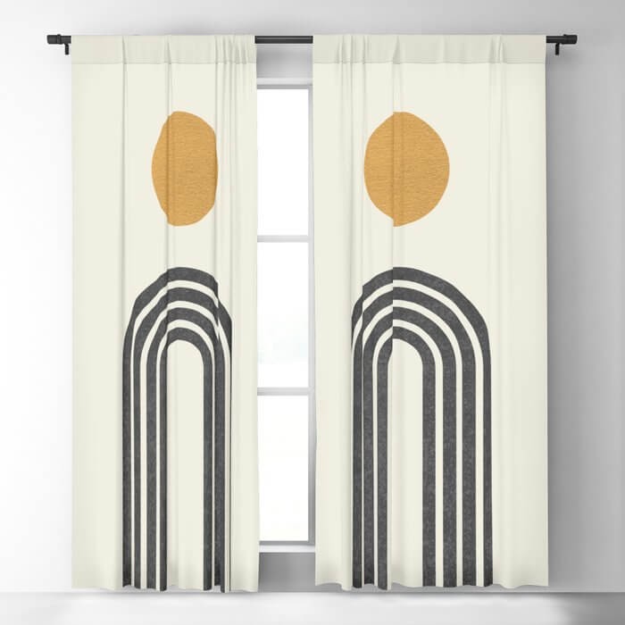 Modern, geometric designed blackout curtains