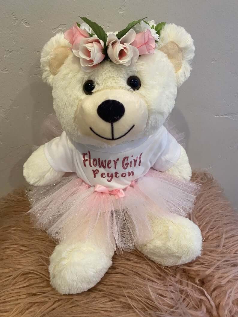Flower girl teddy bear