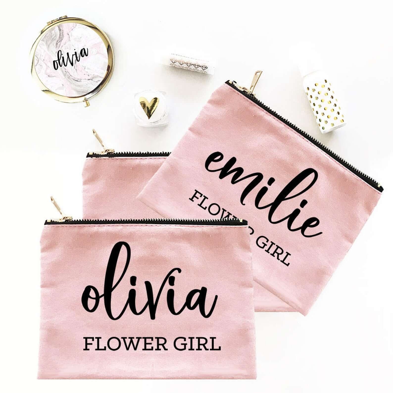 Flower girl bag with name on it