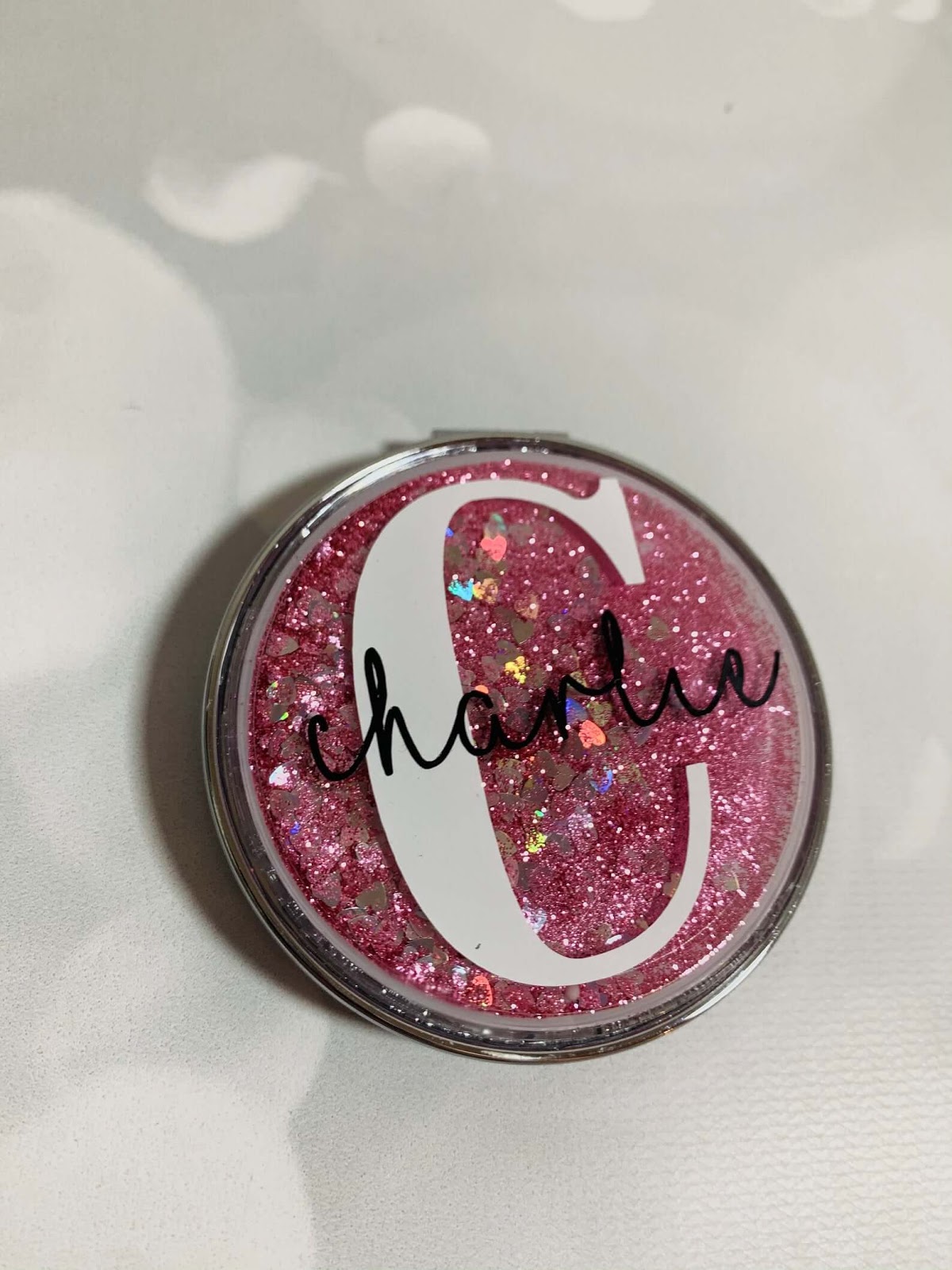Liquid Glitter Compact Mirror
