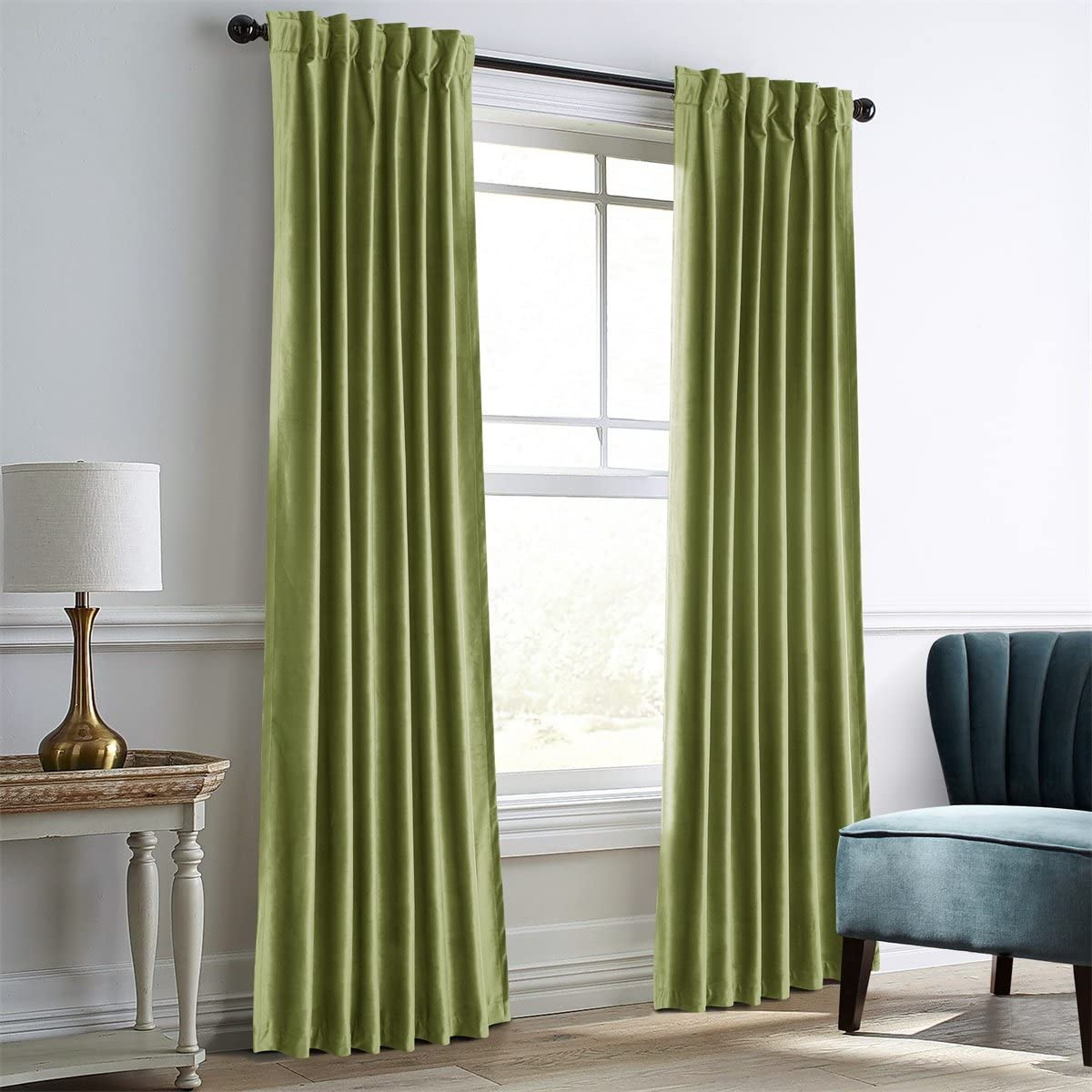Dreaming Casa Green Velvet Curtain