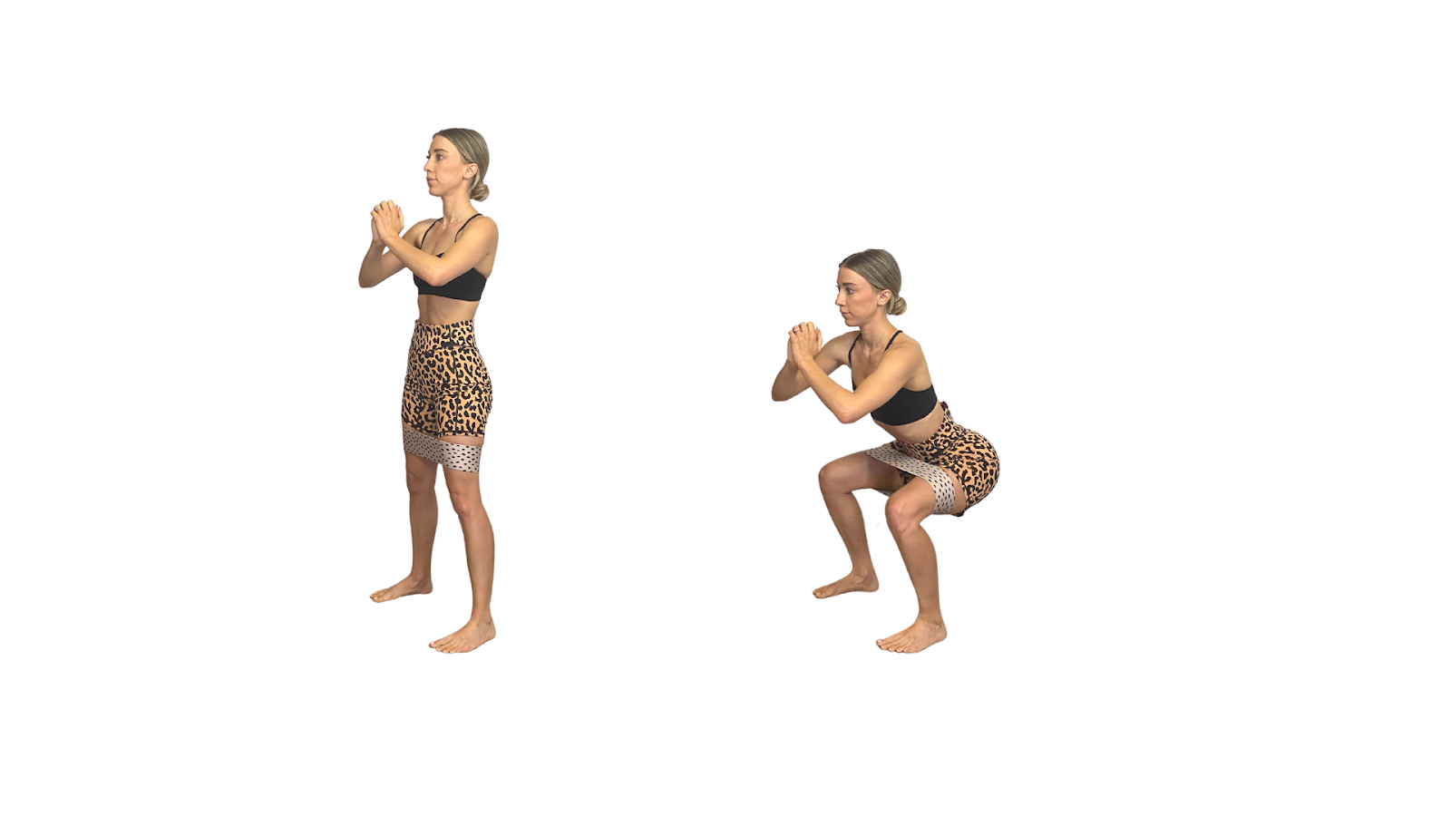 Squatting with resistance bands