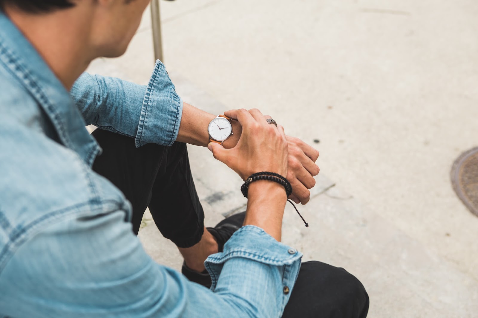 Man looking at his watch
