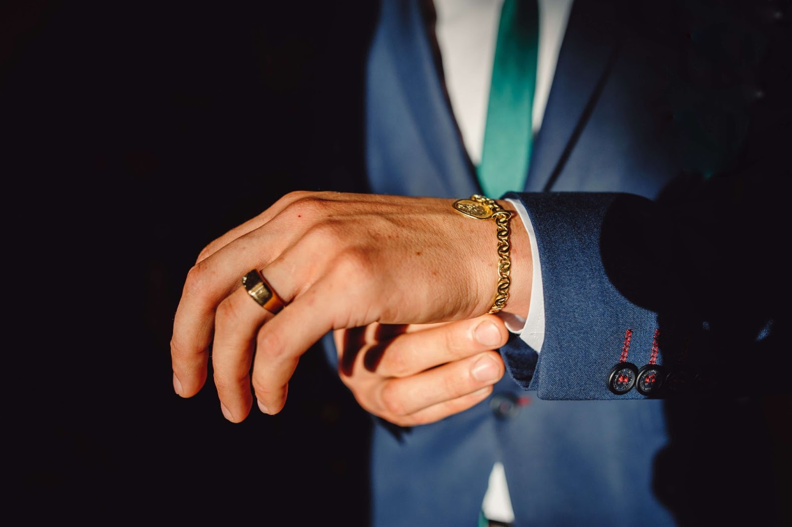 Man putting on bracelet