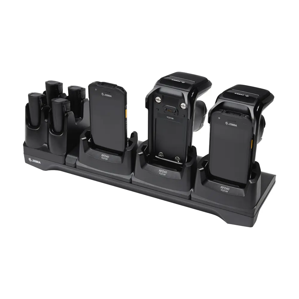 CRD3S4T-RFD40-TC2X-CHG-1R - Zebra RFD40 3 Device Slots/4 Toaster Slots, Charge Only Cradle with support for TC21/26