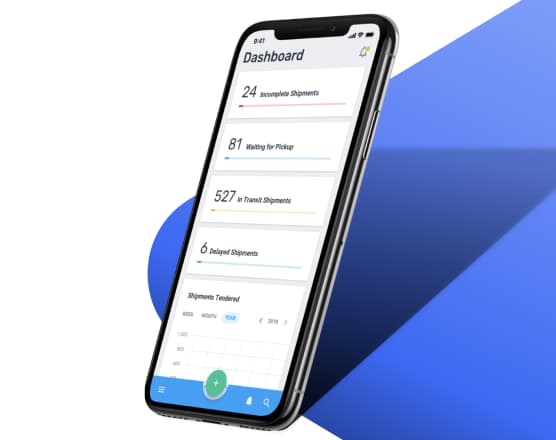 Phone with an app screen on it.