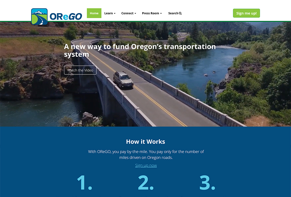 Oregon Department of Transportation webpage