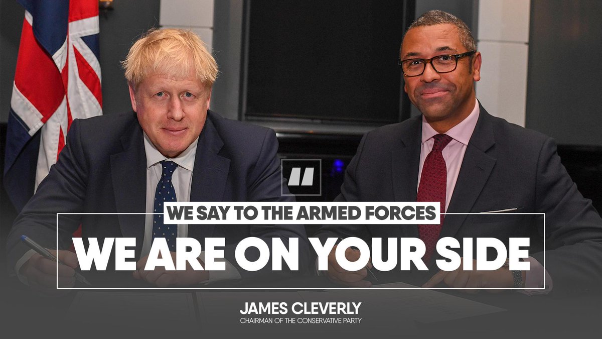 Boris Johnson and James Cleverly Veterans: we are on your side