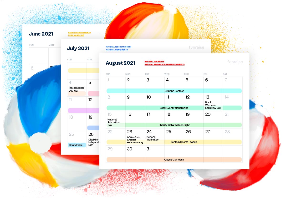 Download a printable PDF of the Summer Fundraising Ideas Calendar