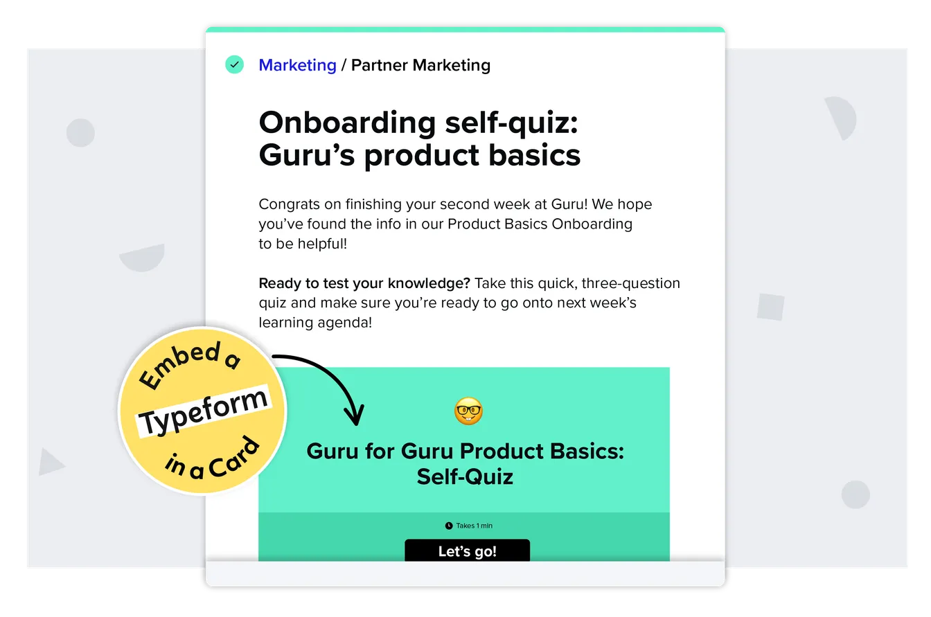 Guru + Typeform: A Better Way to Make Knowledge Sticky | Guru