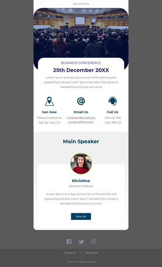 Business Conference Reminder Email Template | Unlayer Business Conference Reminder Email Template | Unlayer