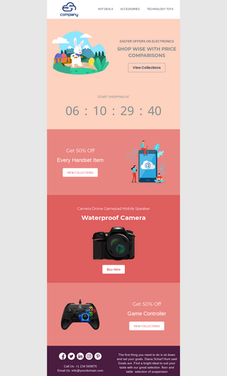 Easter Sale on Electronics Email Template | Unlayer