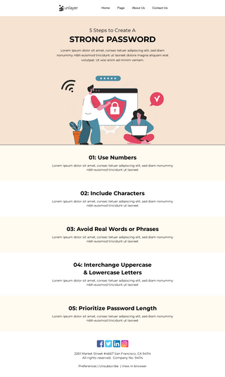 Password Tips Email Template | Unlayer