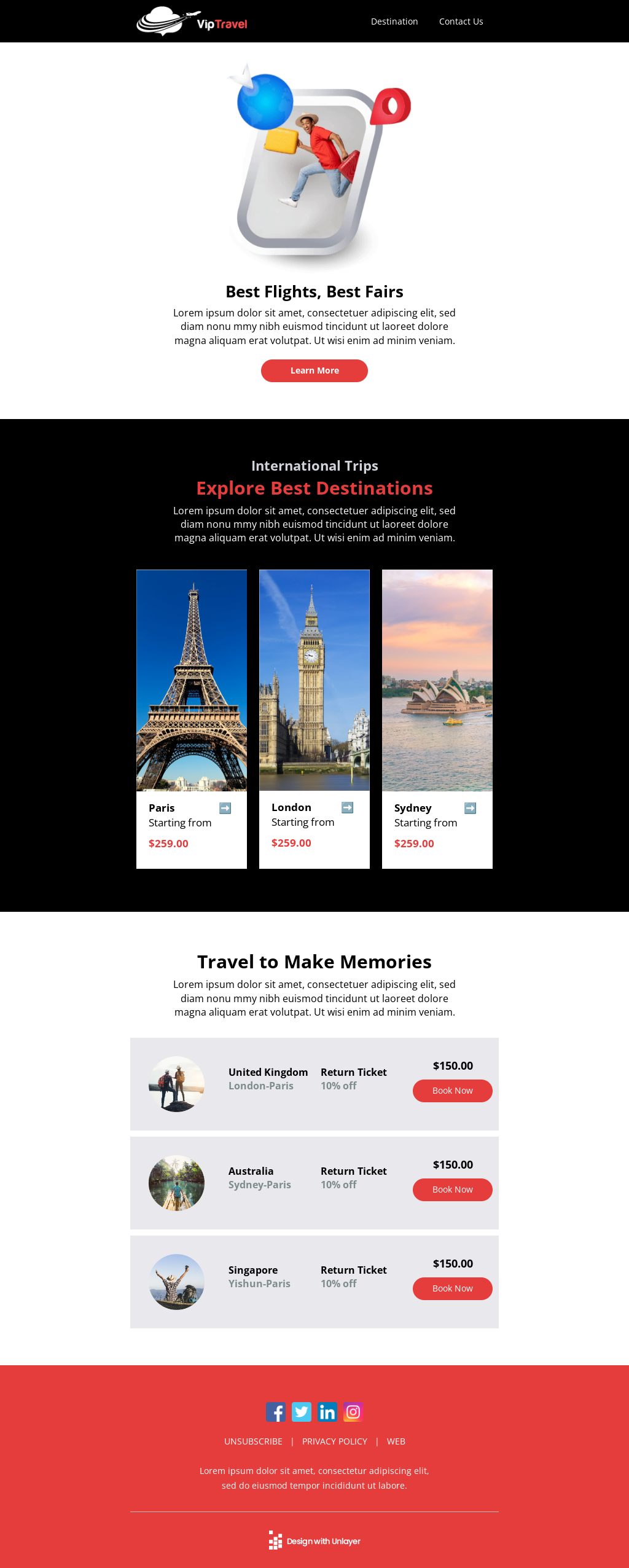 Buy Travel Tickets Email Template | Unlayer
