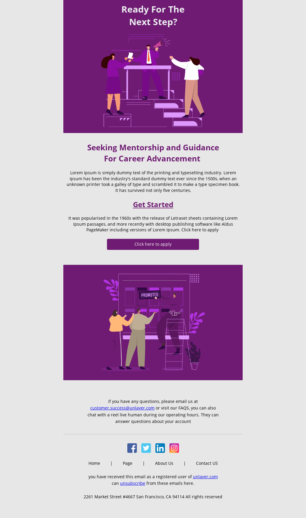 Career Advancement Email Template | Unlayer