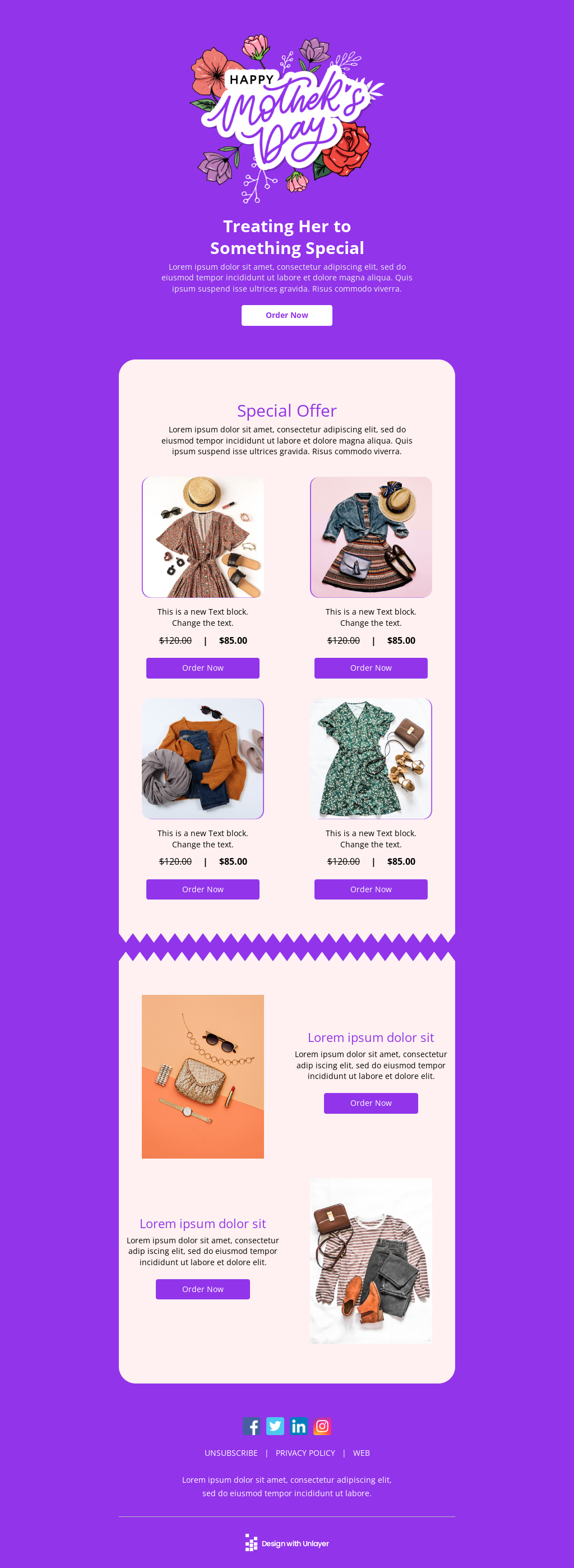 Easter Sale on Furniture Email Template Unlayer