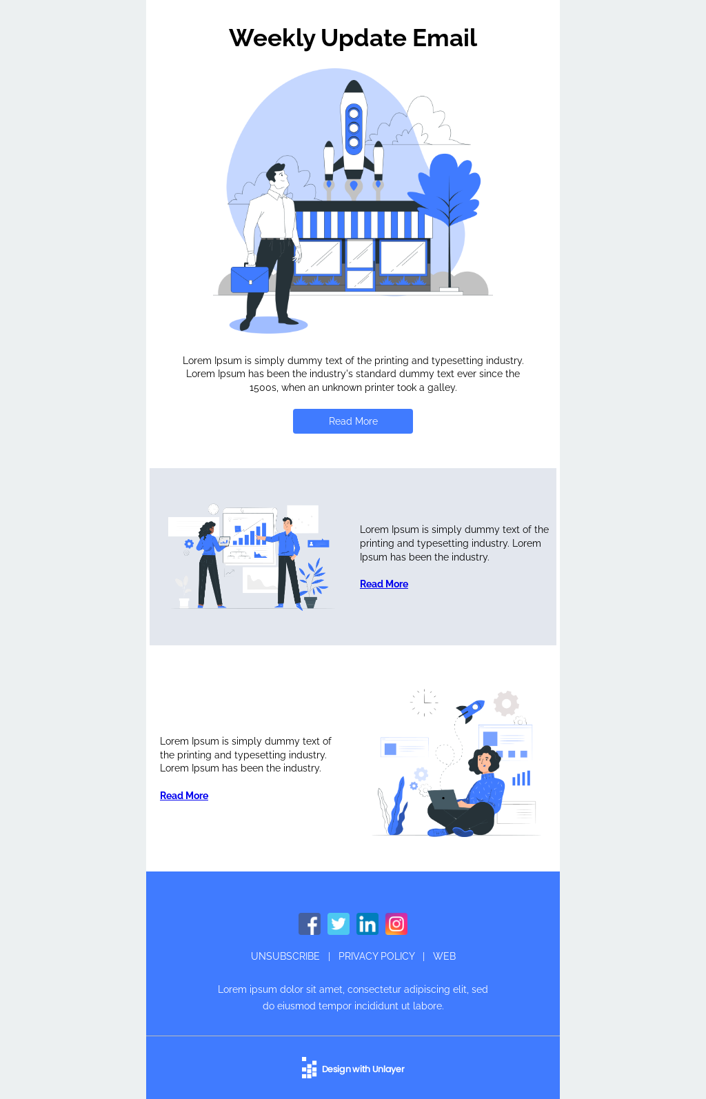 Weekly Update Email Template Unlayer