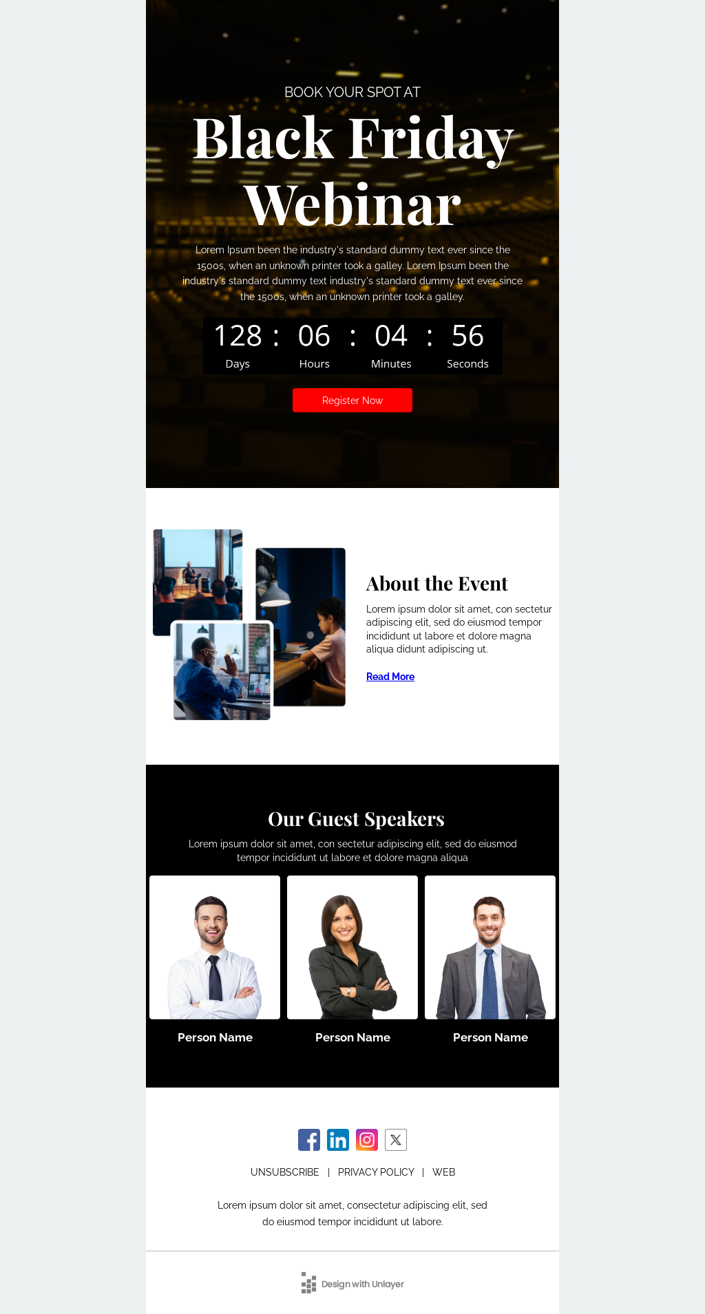 Black Friday Webinar Email Template | Unlayer