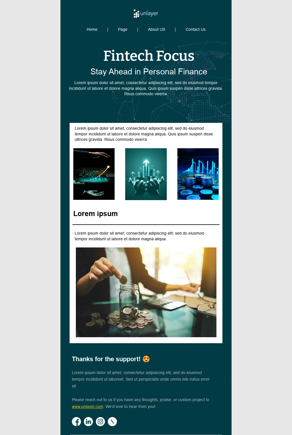 Personal Finance Newsletter Email Template | Unlayer