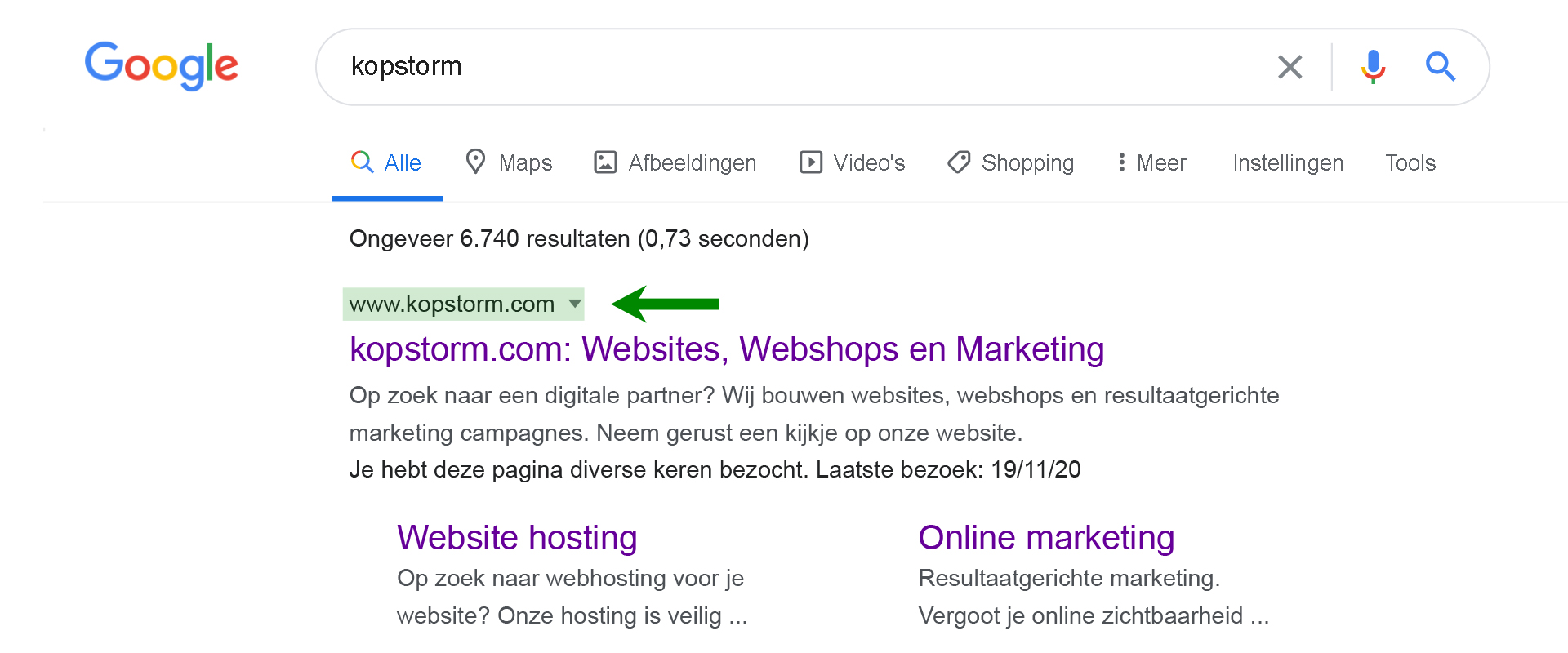 Domeinnaam voorbeeld kopstorm.com