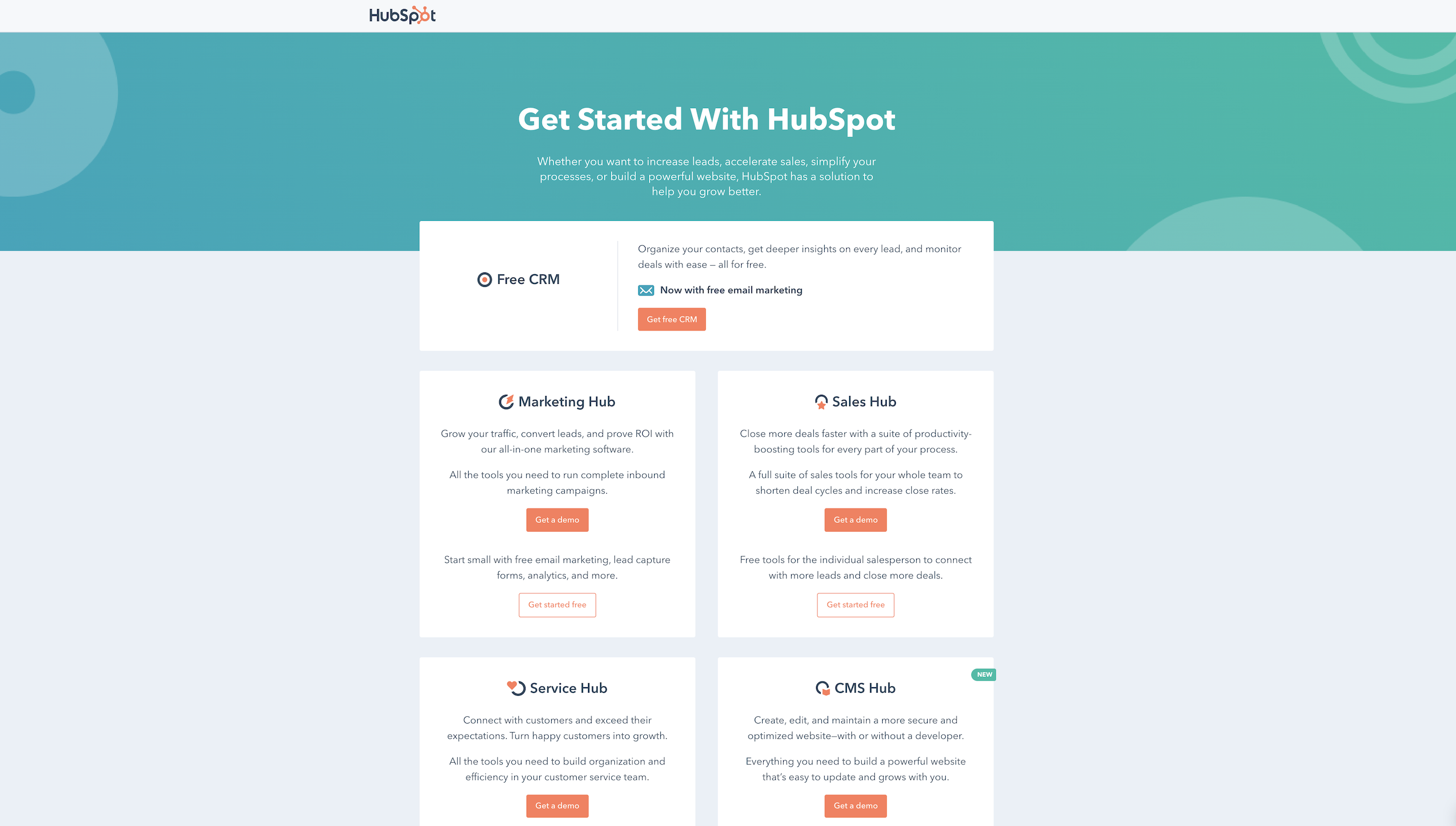 HubSpot landing page
