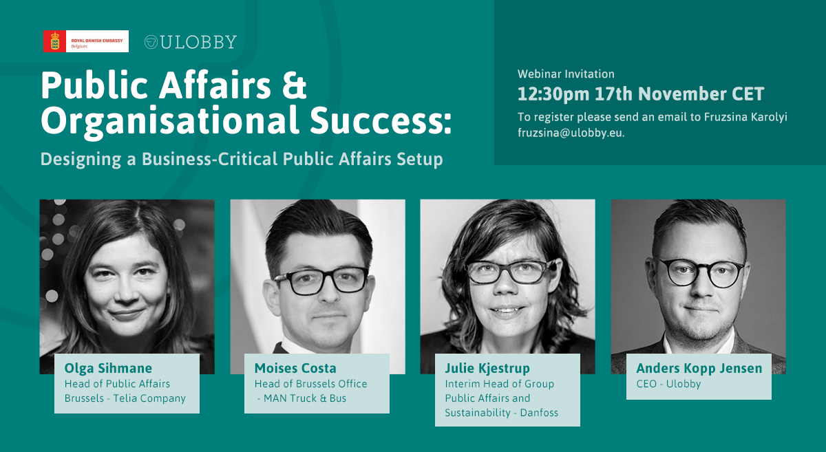 Webinar Invitation: Public Affairs & Organizational Success - Designing a Business-Critical Public Affairs Setup, November 17, 12:30pm CET