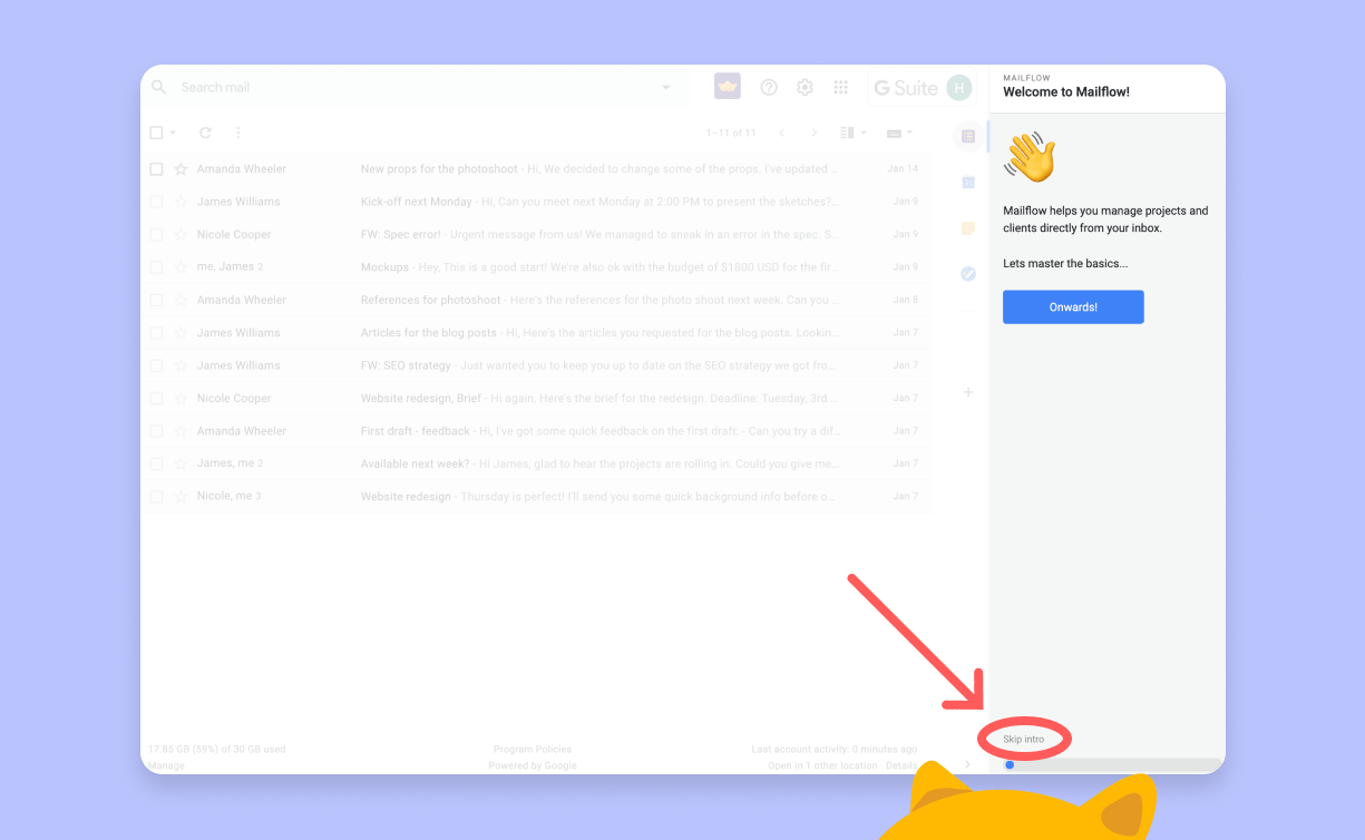 Click "Skip intro" if you get stuck
