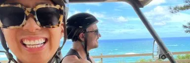 Employee enjoying the rays with their Blueboard reward.