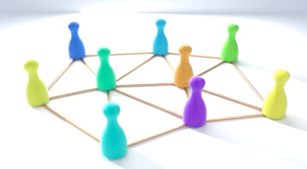 A colorful communication web