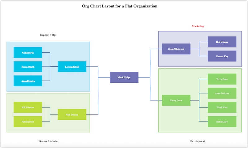 An example of a flat organizational chart