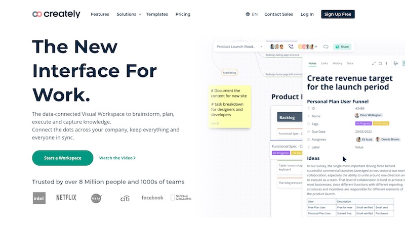 Creately homepage
