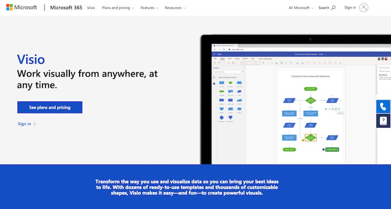 Microsoft Visio homeage