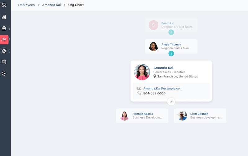 Freshteam organizational chart software dashboard