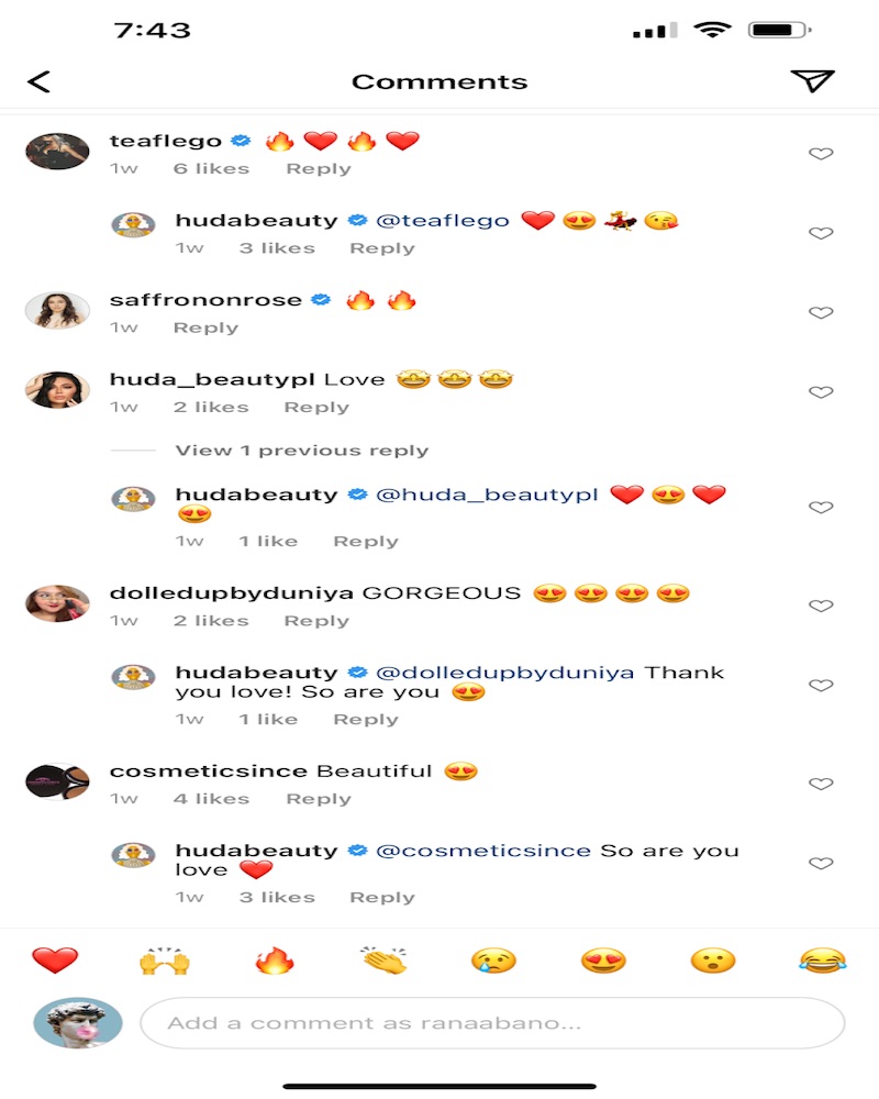 People commenting on a social post for a product