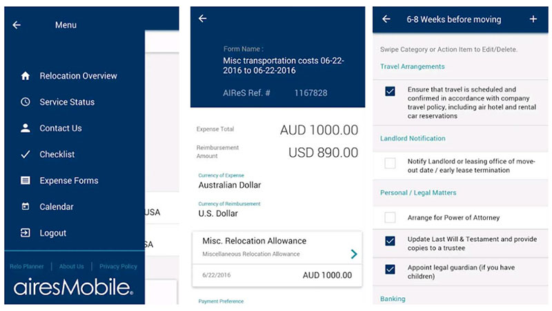 Aires mobile app